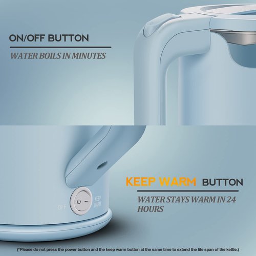 Dezin Electric Kettle with Keep Warm Function, BPA Free Window-Glass Double Wall Design Electric Tea Kettle, Bicolor LED, 1.5L Hot Water Kettle with Auto Shut-Off and Boil Dry Protection Tech