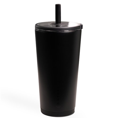 HydroJug Everyday Tumbler 20 oz – Ceramic-Lined Insulated Tumbler with Straw and Soft-Touch Lid, Cup Holder Friendly, Double-Wall Vacuum Insulation, Reusable Travel Cup – Black