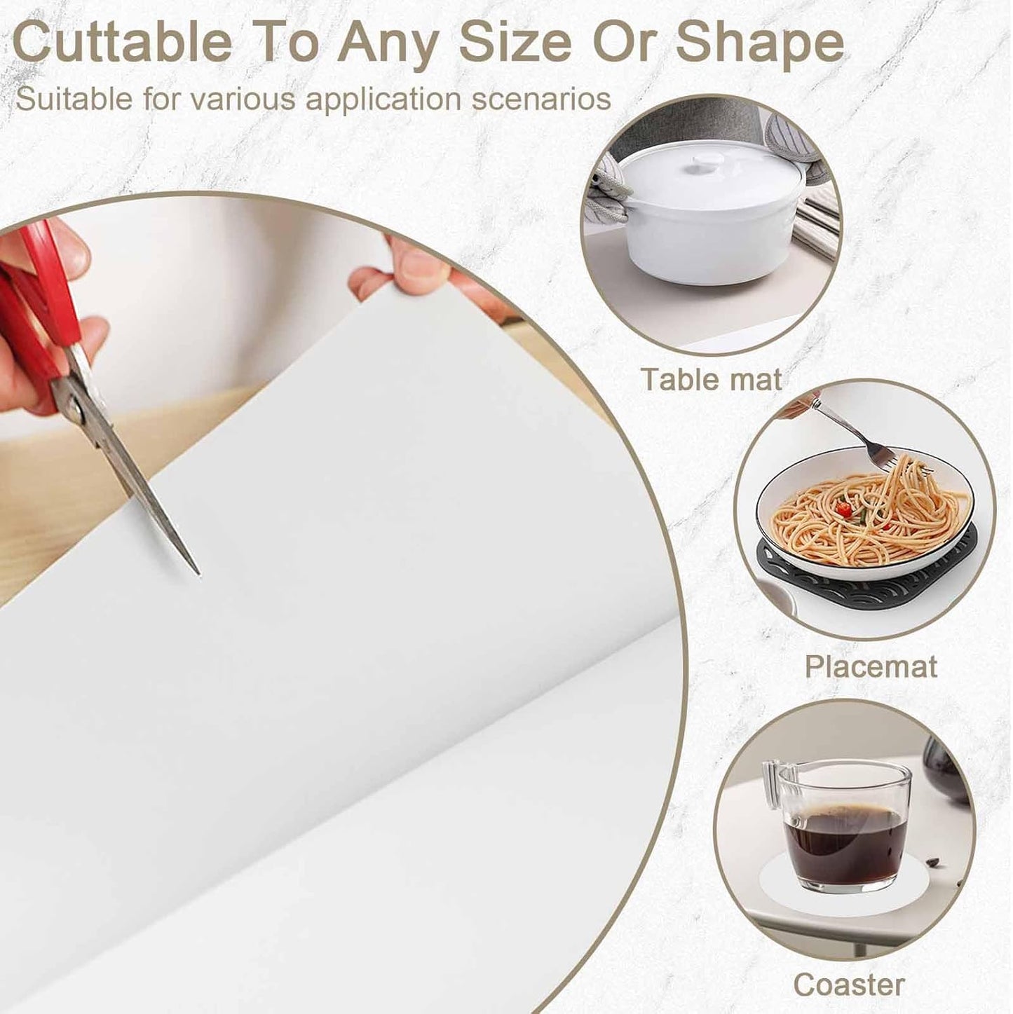 Skiennix Large Silicone Kitchen Counter Mat - Heat Resistant, Non-Slip, Waterproof | 120"x24" (305cmx60cm)