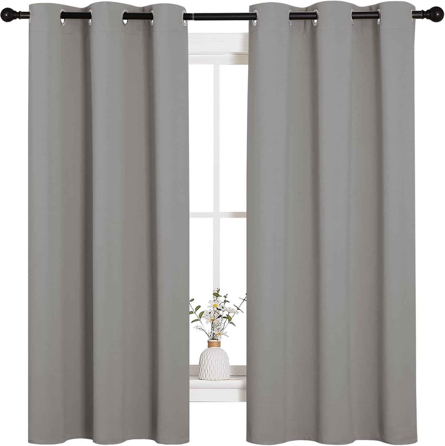 NICETOWN Blackout Curtains - Thermal Insulated Grommet Top Drapes | Sand Color, 42 x 63 Inches, 1 Pair