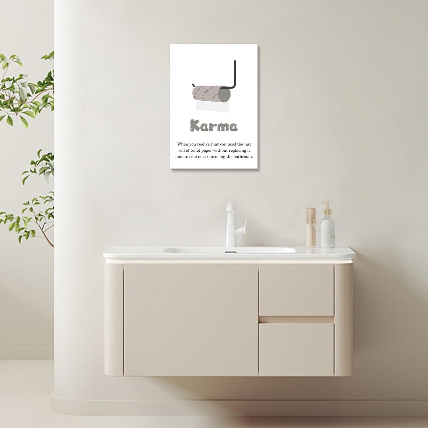 Jumong Bathroom Decor - Wall Art with Toilet Rules | Framed Canvas Sign (12x18 Inches)
