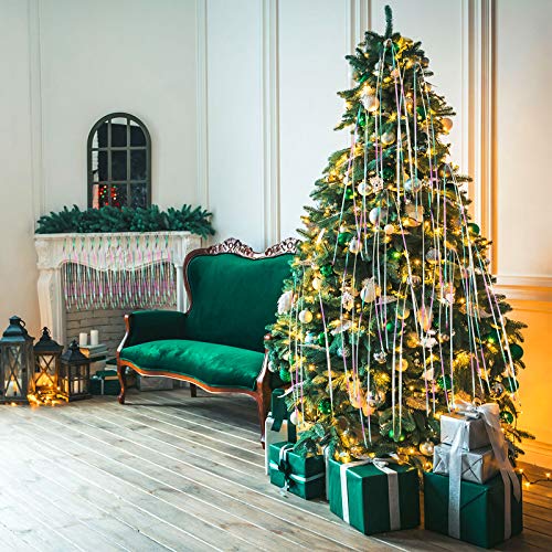 Christmas Shimmer Tinsel Icicles Decorations 18 Inch Xmas Tree Tinsel Foil Fringe Icicles Christmas Iridescent Tinsel Foil Fringes for Xmas Holiday Decor (Iridescent,4000 Strands)