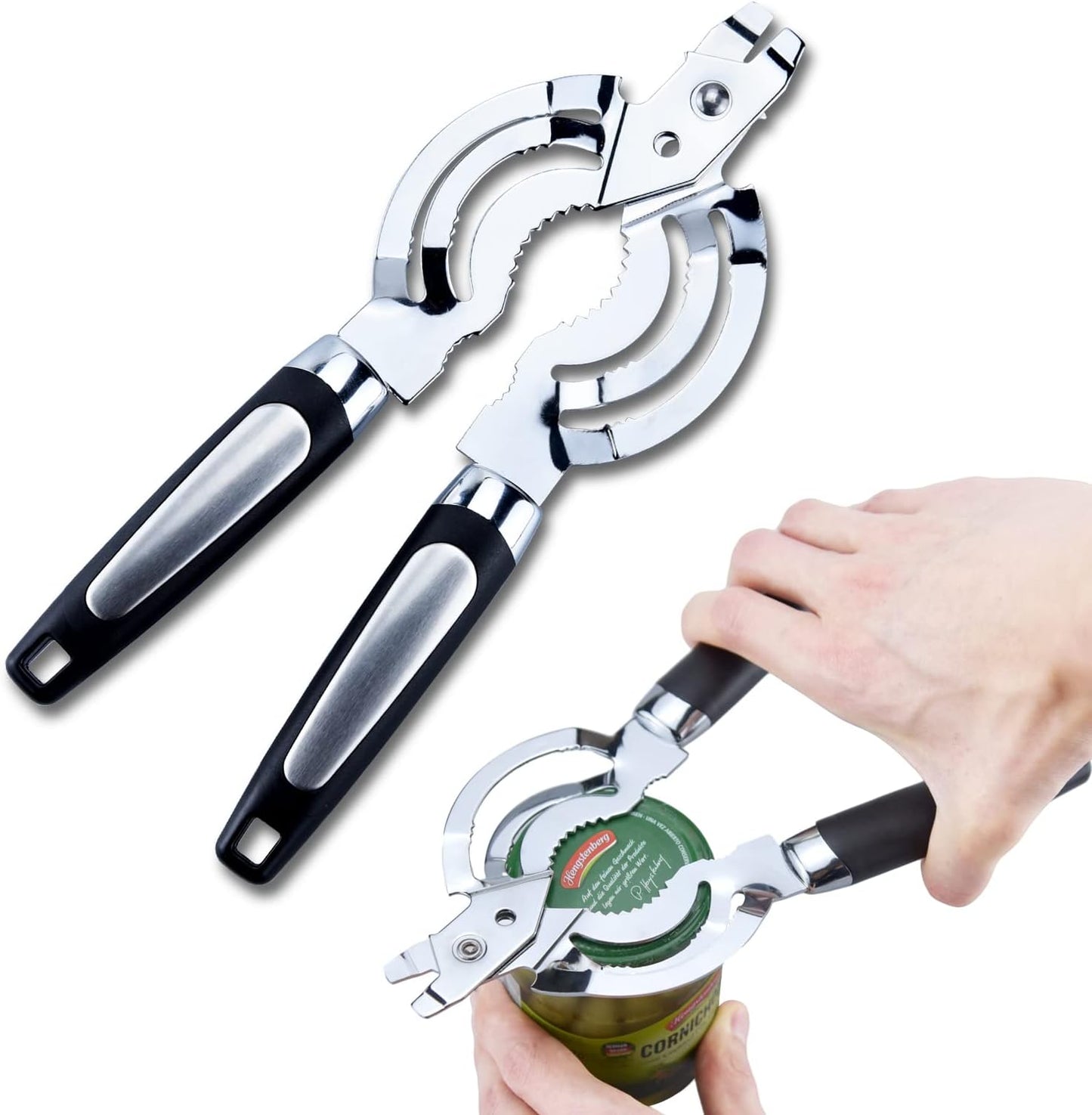 Skiennix Multi Jar Opener - Stainless Steel Tool for Weak Hands & Seniors | Easy Grip Design