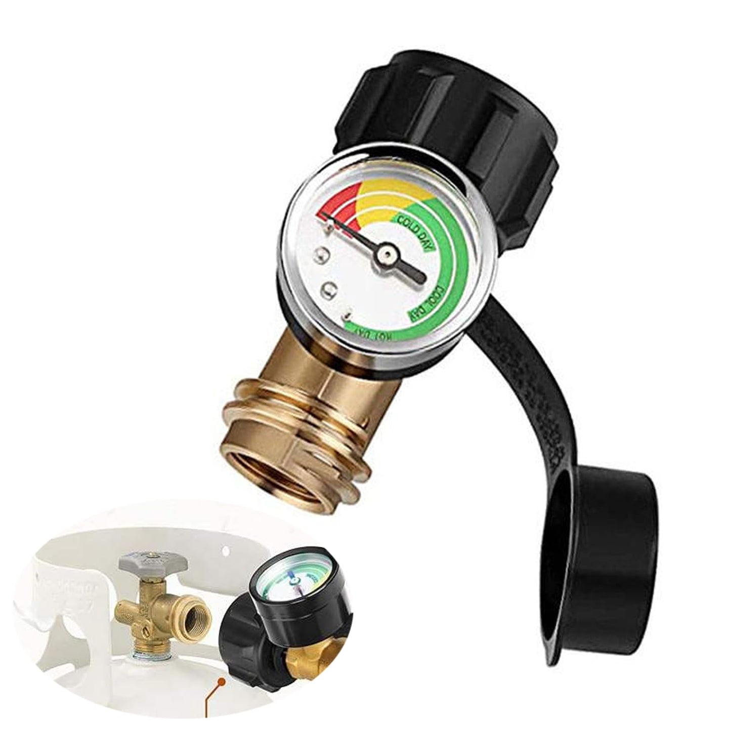 Propane Tank Gauge - Level Indicator for 5-40LB Tanks | Leak Detector for RVs, Grills & Heaters