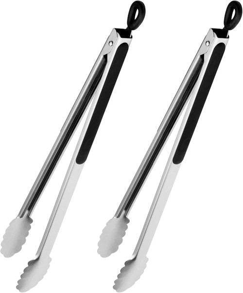 Grill Tongs - 17 Inch Extra Long Premium Stainless Steel BBQ Tongs for Cooking & Grilling | 2PCS