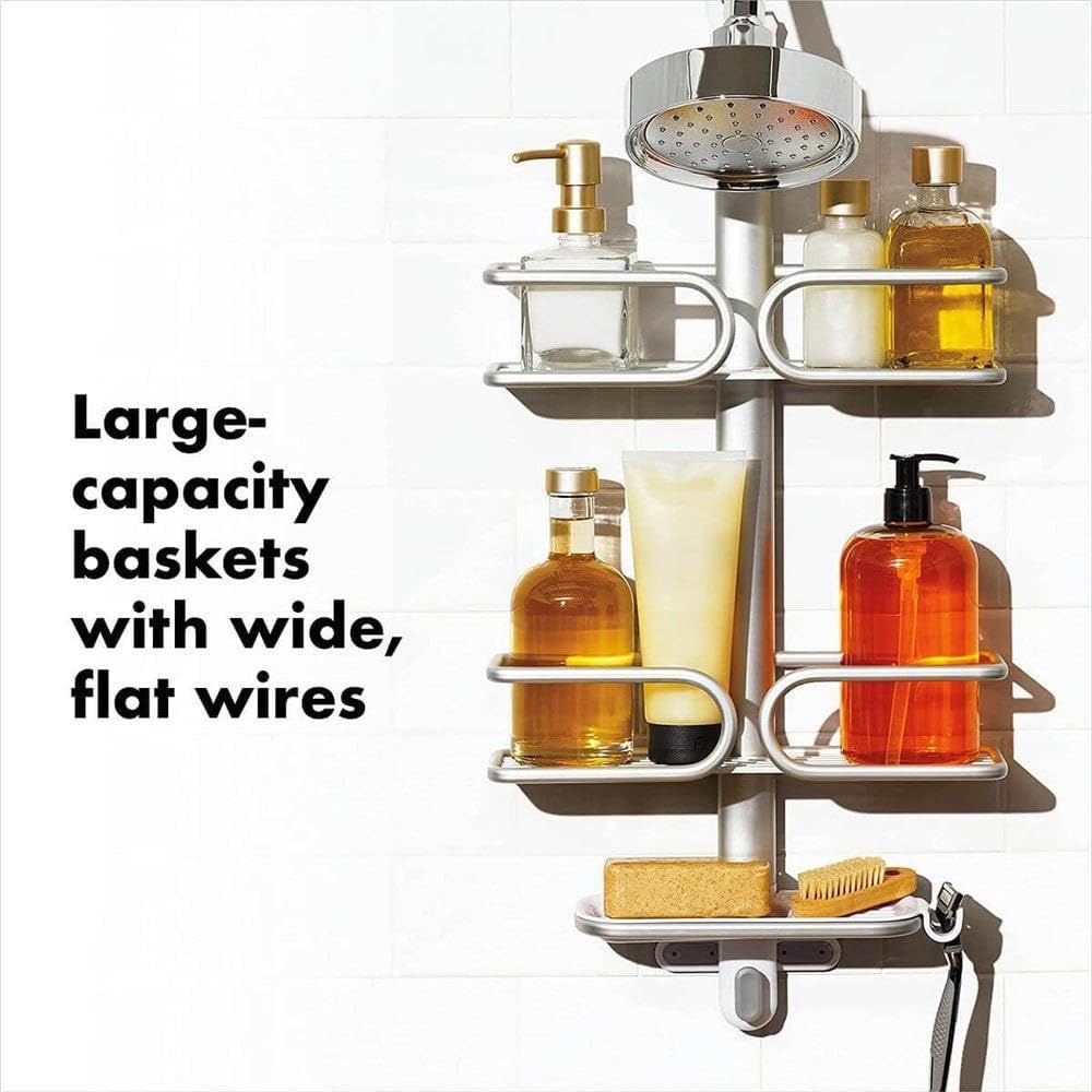OXO Good Grips Shower Caddy - 3-Tier Aluminum Design for Organized Bathroom Storage