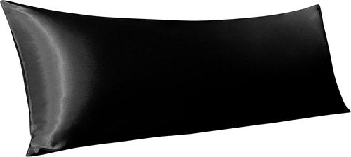 FLXXIE Satin Pillowcase - Luxury Soft Silk for Hair & Skin | 20x54 Inches, Black
