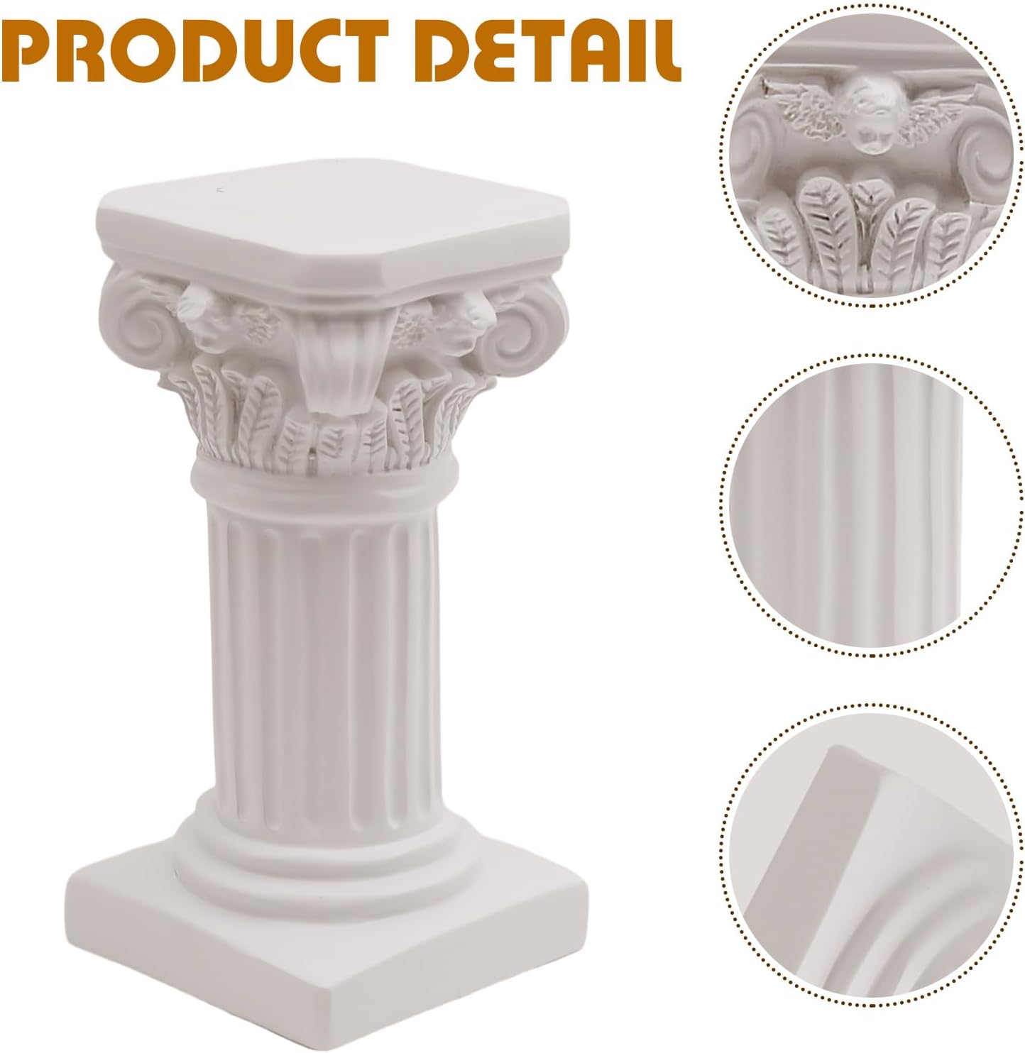Saihisday White Roman Pillar Statues - Mini Greek Columns Candle Holders | 3.9" D x 7.5" W x 7.5" H