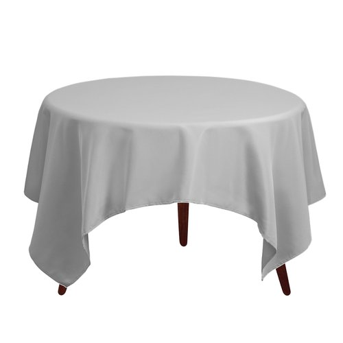 Gee Di Moda Square Tablecloth - 85 x 85 Inch Charcoal Table Cloth for Large Square or Round Tables - Heavy Duty Washable Fabric - for Buffet Table, Holiday Party, Dinner, Wedding & Baby Shower