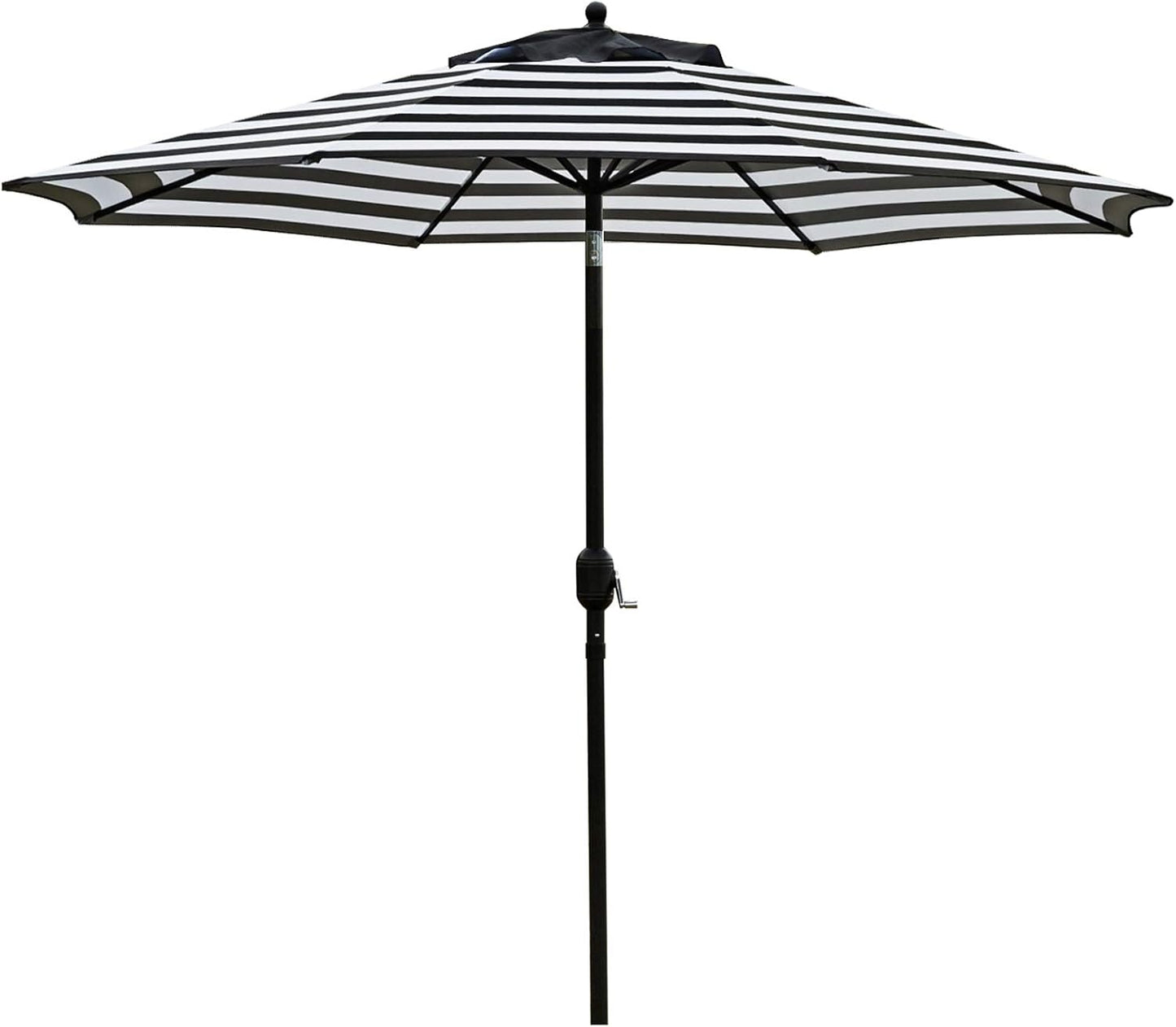 Sunnyglade 9' Patio Umbrella - Durable Outdoor Table Umbrella with 8 Sturdy Ribs | Black and White
