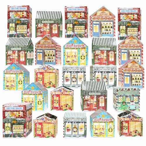 Empty Advent Calendars to Fill, DIY Christmas Store Themed Fillable Advent Calendar Boxes 24 Days Christmas Countdown Calendar for Kids Adults 2025 Calendars Gift Boxes