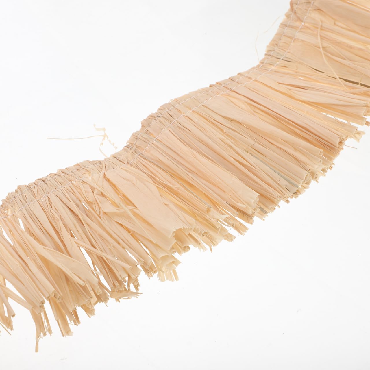Raffia Fringe Trim by Skiennix - Handmade Straw Tassels for Boho Decor & Hawaiian Costumes