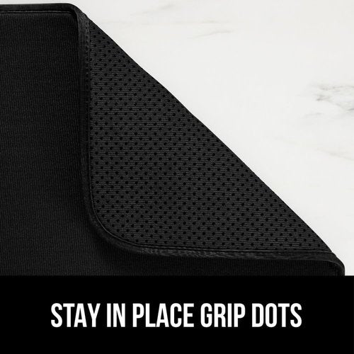 GORILLA GRIP Ultra Microfiber Dish Drying Mat - Quick Dry, Slip Resistant, 18x16 Inch, Black