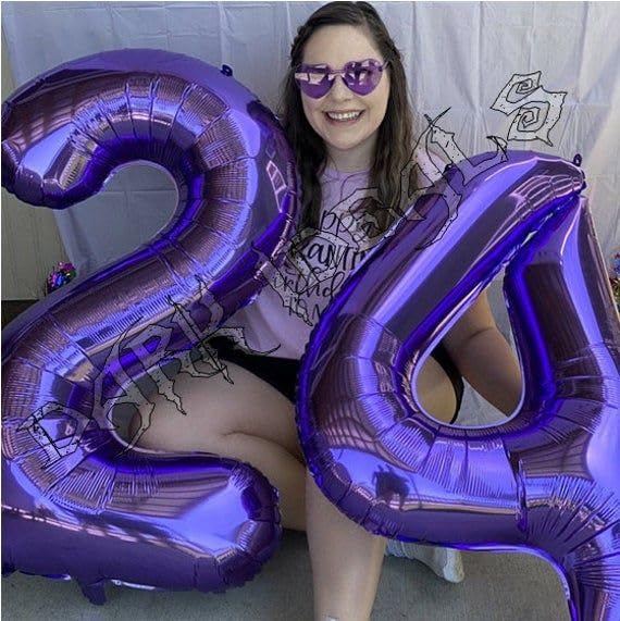Purple Number 5 Balloon 40 Inch, 5th Birthday Party Decorations for Children, Giant 5 Foil Balloon for Party Supplies
