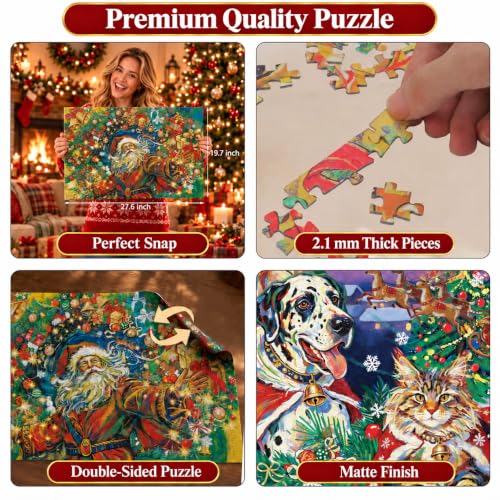 Hipazous 1000-Piece Double-Sided Christmas Advent Puzzle Calendar