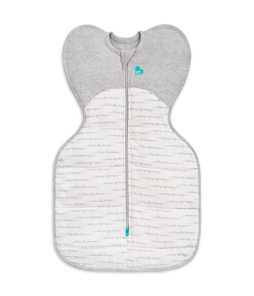 Love To Dream Swaddle UP - 2.5 TOG Warm Sleep Solution | Arms Up Design for Self-Soothing, Olive Bees, 5-8.5lbs