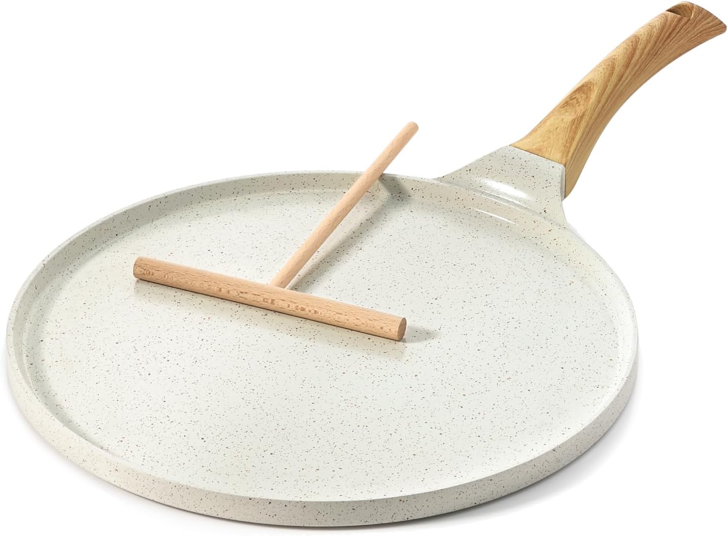 SENSARTE Nonstick Crepe Pan - 10-Inch Natural Ceramic Coating | Induction Compatible Dosa Skillet with Stay-Cool Handle