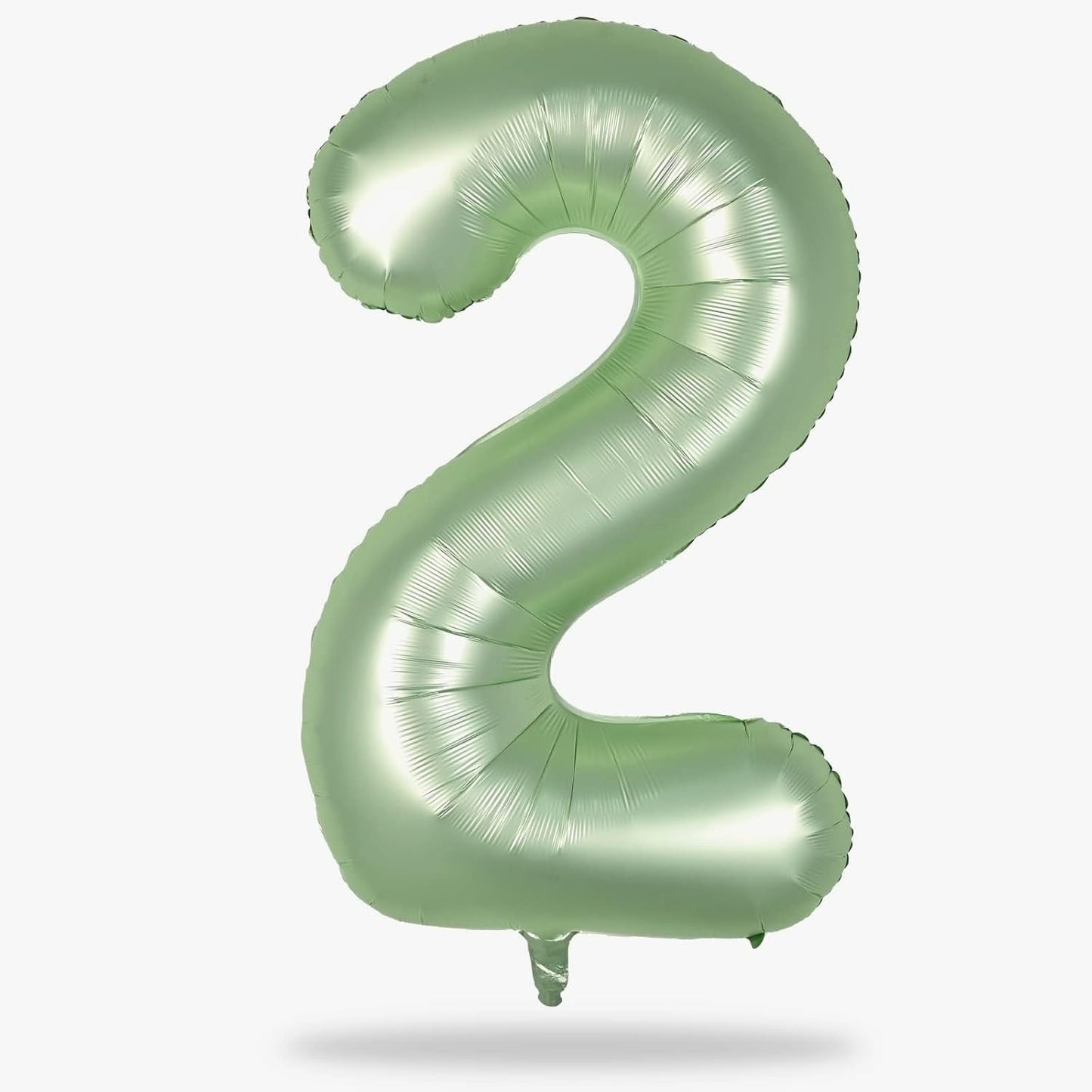 Skiennix 40" Sage Green Number 2 Balloon - Large Foil Helium Balloon for Birthday & Graduation Celebrations