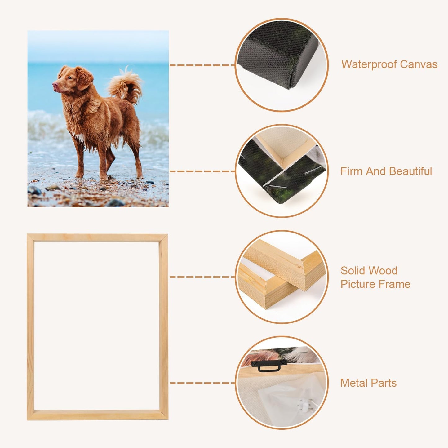 WEGA Custom Canvas Prints - Personalized Wall Art with Your Photos | 8" W x 10" H Framed Decor for Home
