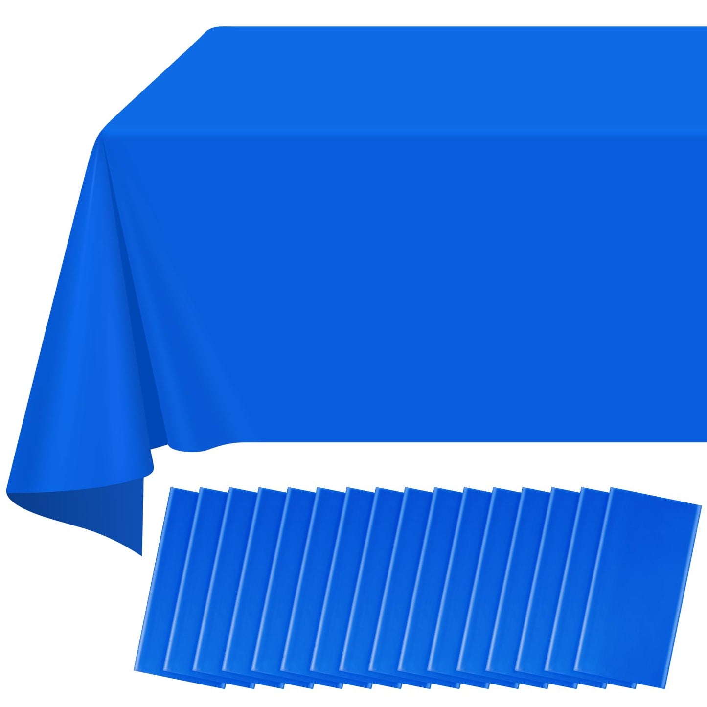 16 Pack Blue Plastic Tablecloth for Rectangle Tables, Premium Decorative Royal Blue Disposable Table Cloths for Parties, Rectangle Party Table Cover for Birthday, Wedding, Anniversary, 54 x 108 Inch