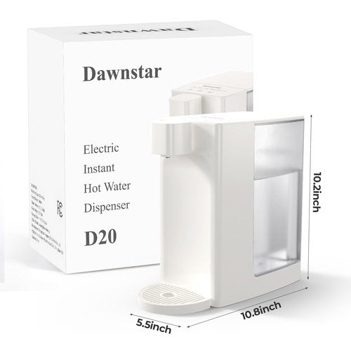 Dawnstar Electric Kettles, D20 Instant Hot Water Dispenser for Quick Boiling & Dispense, Adjustable 3 Temperatures & 5 Water Volume, Removable 0.8 Gallon 100 Ounce Water Tank Capacity, BPA Free