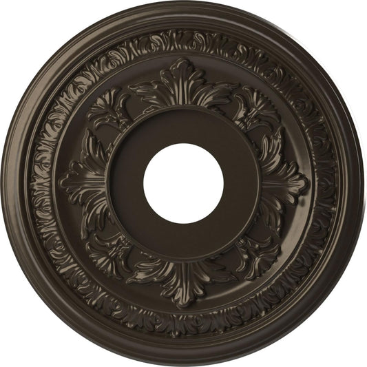 Ekena Millwork CMP16BACDB Baltimore Thermoformed PVC Ceiling Medallion (Fits Canopies up to 6 1/2"), 16"OD, Metallic Dark Bronze