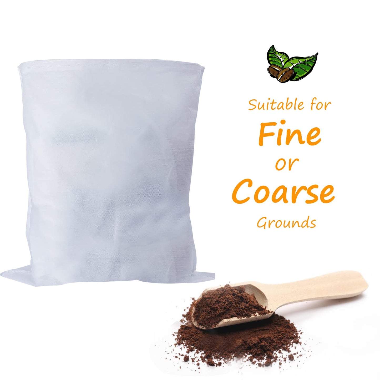 100 Pack Cold Brew Coffee Filters, 20" X 20" Commercial Cold Brew Filters, Filter Bag for Brew Up To 5 LBS Coffee, 5 Gallon Coffee Filter
