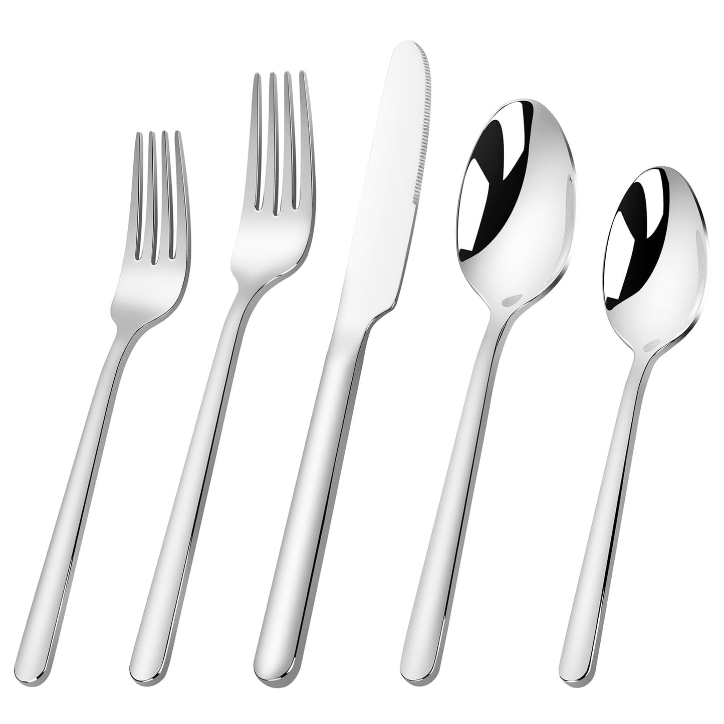 40 Piece Heavy Silverware Set for 8, 18/10 Stainless Steel Flatware, Cutlery Set Morror Polished, Dishwasher Safe for Home, Restaurant, Wedding, Party