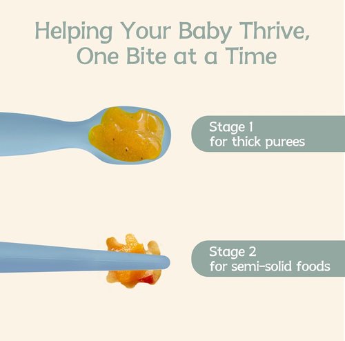 Eascrozn Baby Spoons - Self-Feeding Utensils for 6+ Months | BPA-Free Silicone, 6-Pack Set