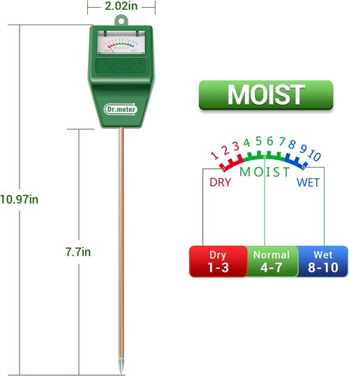 Dr.meter Soil Moisture Meter | 2-Pack Soil Test Kit for Indoor & Outdoor Gardening - No Battery Needed