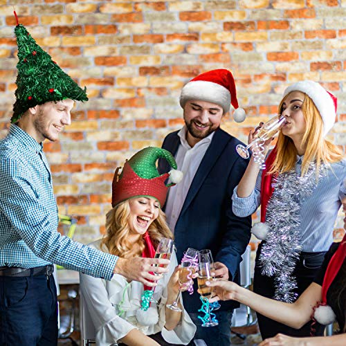 Adult Christmas Hat Set with Santa, Elf, Tree & Reindeer Antler Headband