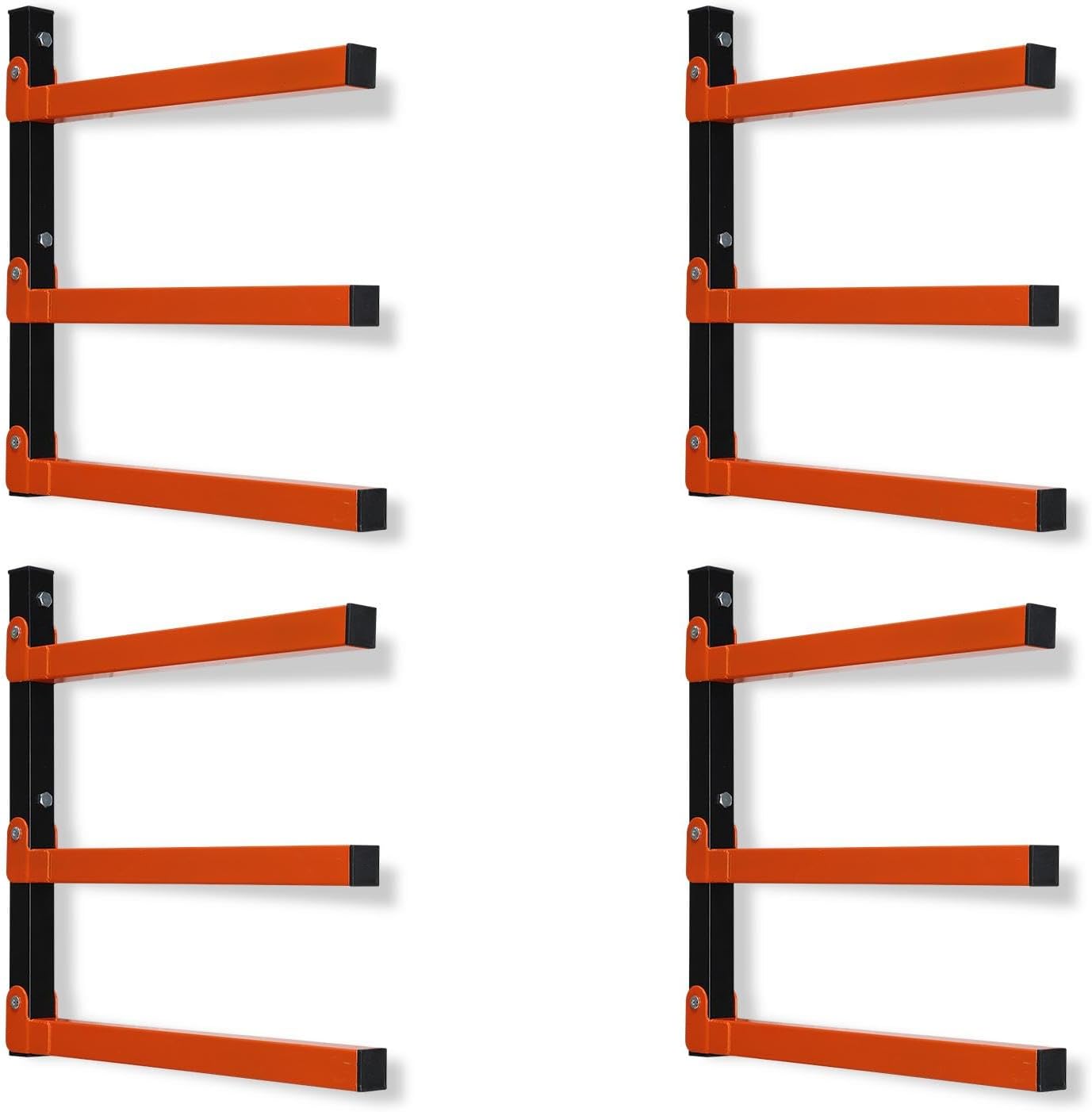 Metal Lumber Rack by [Brand Name] - Wall-Mounted Wood Storage Organizer | 4-Pack for Indoor & Outdoor Use