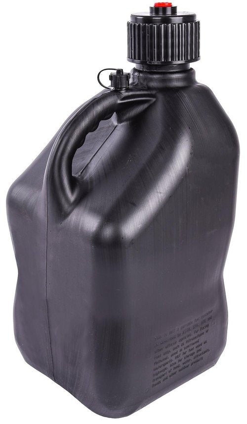 JEGS Square Black Jug | 5-Gallon Capacity | Contoured Handle | Exterior Fluid Level Markings | Leak-Free Seal | Unbreakable Cap | Made In USA