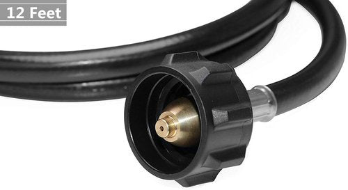 DOZYANT 12 Feet Propane Tank Hose Extension - Gauge Included for Gas Grills, Heaters & Appliances