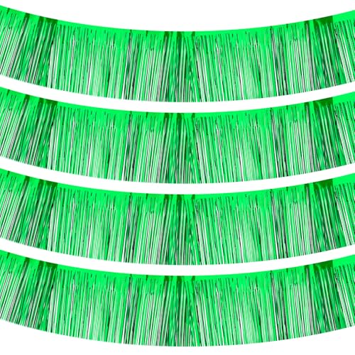 PATIKIL Green Metallic Foil Fringe Garland 10ft Party Decorations, 4 Pack