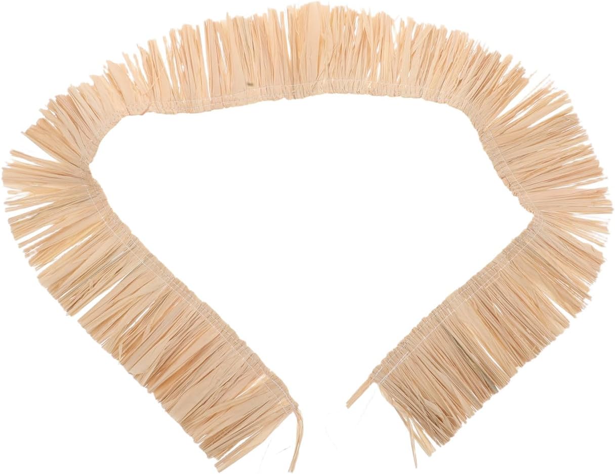 Raffia Fringe Trim by Skiennix - Handmade Straw Tassels for Boho Decor & Hawaiian Costumes