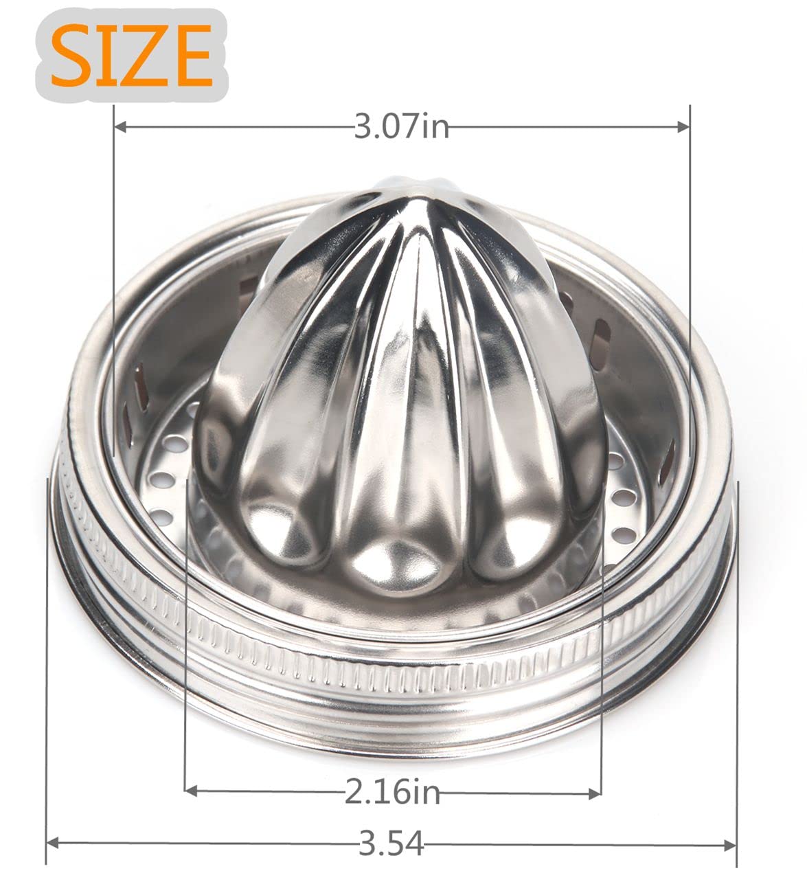 Mason Jar Stainless Steel Juicer Lid (2 Pieces), Citrus Reamer for Wide Mouth Mason Jar Lemon Juicer Manual Citrus Juicer.