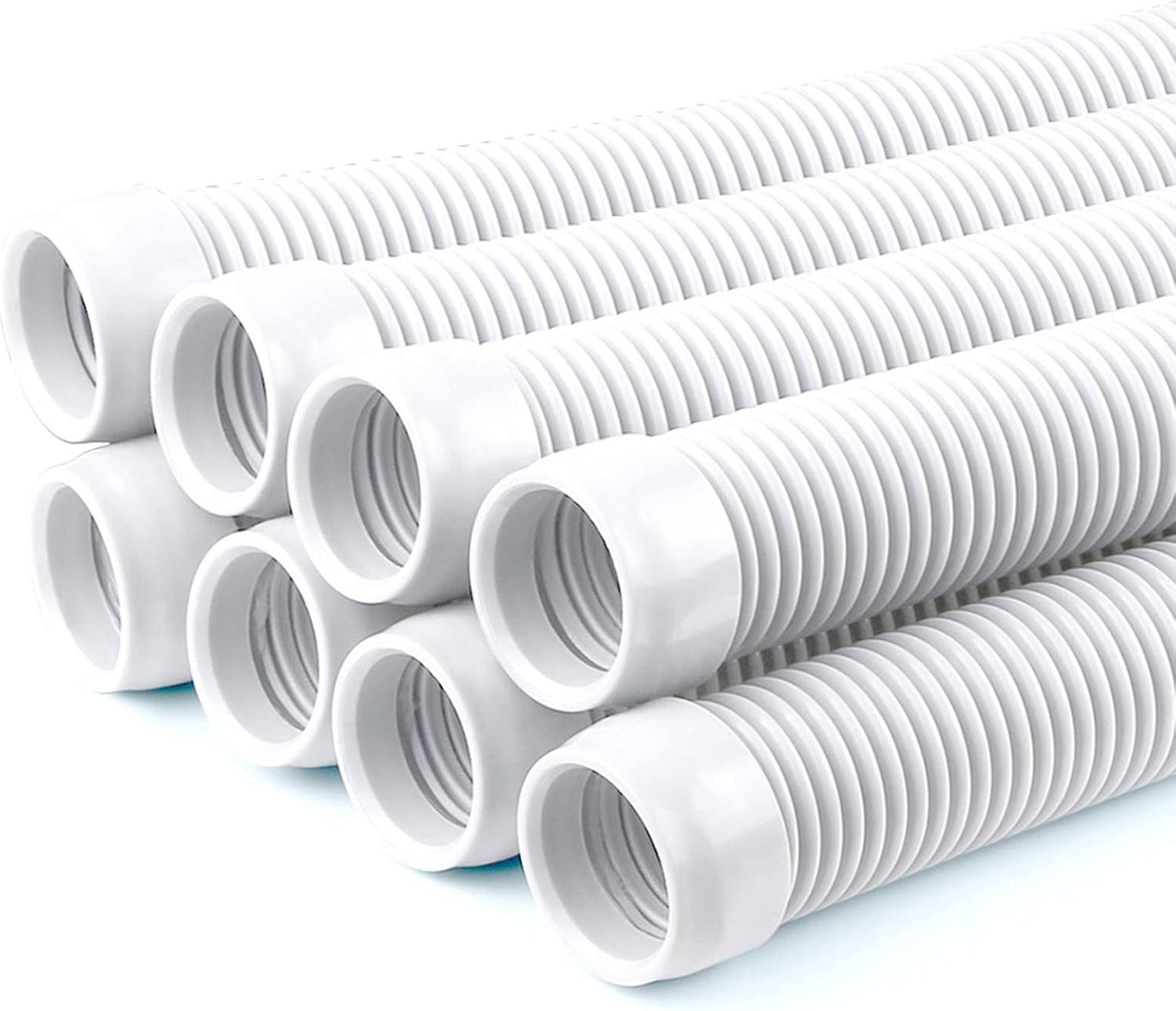 POOLWHALE Replacement Pool Vacuum Hose - 1.5” Diameter, 8 Durable Hoses for Pools & Spas