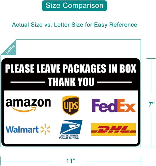 Delivery Signs for Packages by [Brand Name] - 2 Pack Vinyl Self-Adhesive Stickers | 11 x 7 Inches for Outdoor Use