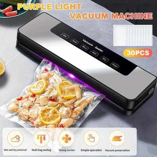 Food Storage Vacuum Sealer Machine by [Brand Name] - 30 Seal Bags, 75KPA Suction, 5 Modes, Compact Design