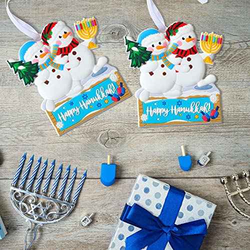 Hanukkah Snowman Tree Ornament Chanukah Hanging Decoration Pendant Jewish Chanukah Christmas Party Supplies Gifts Happy Hanukkah Menorah Decorations