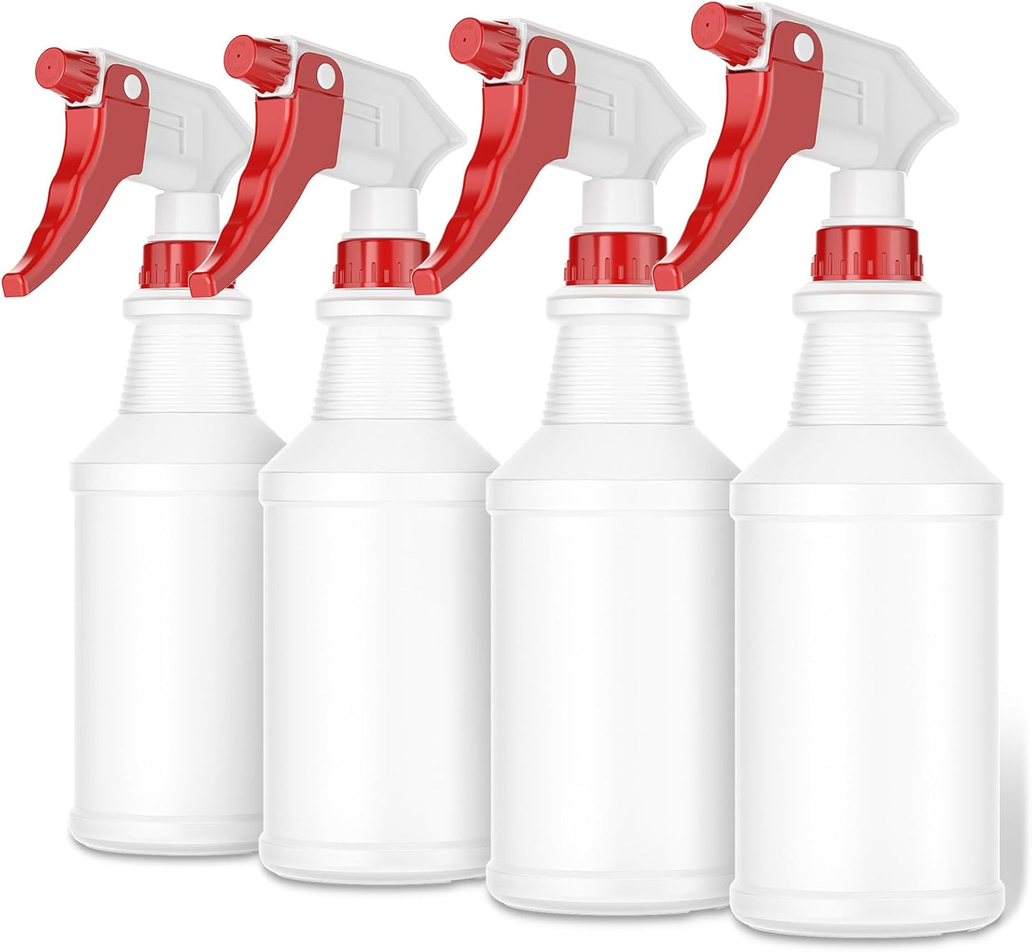 LiBa Spray Bottles - 4 Pack 16 Oz Refillable Empty Spray Bottles for Cleaning & Hair Care | Flexible Nozzles