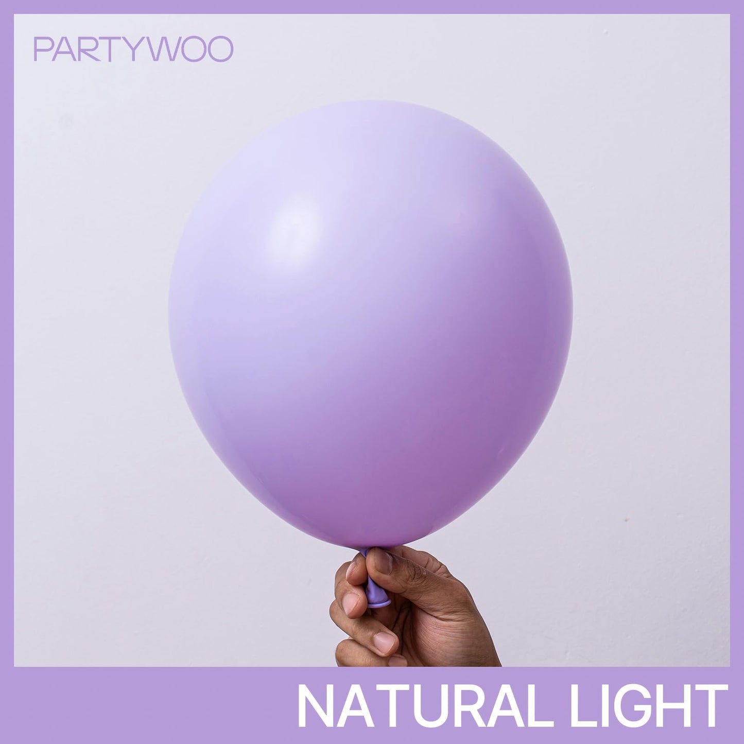 PartyWoo Lavender Balloons 100pcs Different Sizes Pack of 18 12 10 5 Inch Light Pastel Purple Lilac Balloon Arch Kit for Baby Shower Bachelorette Fairy Birthday Princess Party Decorations Purple-Q10