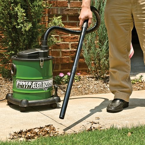 PowerSmith PAVC101 10 Amp Ash Vacuum 3 Gallon, Fire-Resistant Filter, Green/Black
