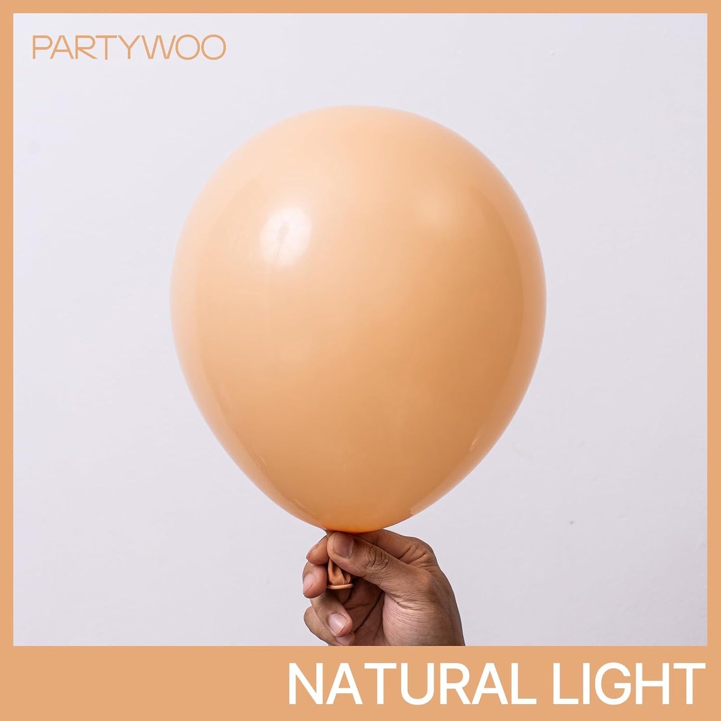 PartyWoo Nude Balloon Arch Kit - 127pcs in Various Sizes for Jungle Safari & Baby Shower Decor | Apricot & Brown
