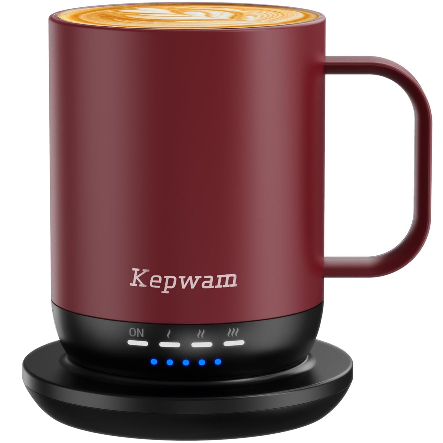 Kepwam Self Heating Coffee Mug T1-16oz Fast Heating & Ultra Long-Lasting Battery Life, Heated Coffee Mug Up to 149℉ - Touch & App Controlled Coffee Mug, Birthday Gifts for Women and Men
