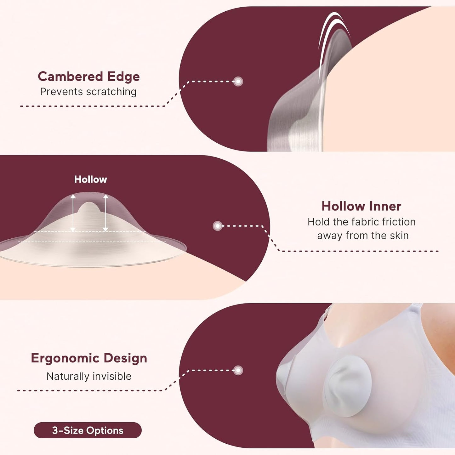 Momcozy 999 Silver Nursing Cups - Hole-Free Nipple Shields for Breastfeeding | Regular Size