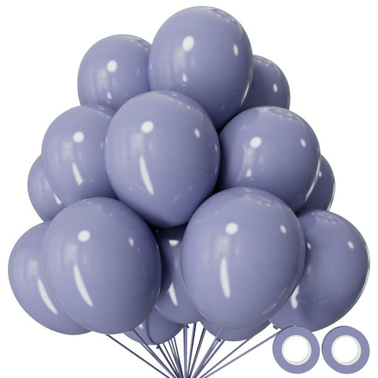 110pcs Dusty Blue Balloon 12 Inch, Blue Latex Balloons for Birthday Party Baby Shower Wedding(with 2 Ribbons).