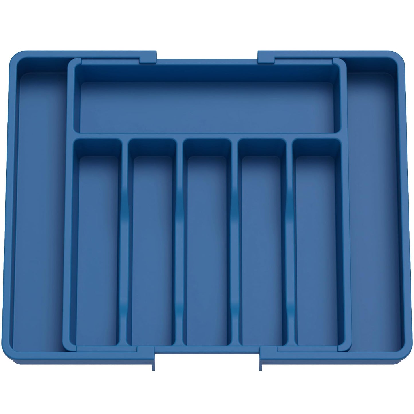 Lifewit Silverware Drawer Organizer, Expandable Utensil Tray for Kitchen, BPA Free Flatware and Cutlery Holder, Adjustable Plastic Storage for Spoons Forks Knives, 13-22 x 15", Dark Blue