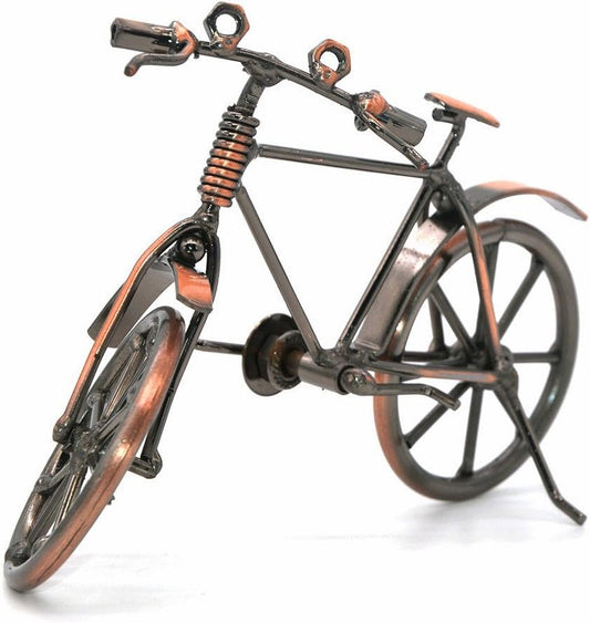 Handmade Iron Motorcycle Sculpture - Retro Metal Art Decoration for Bike Lovers